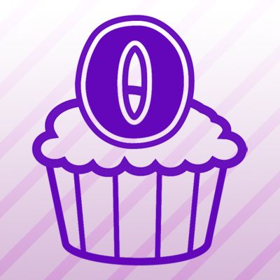 Number 0 Cupcake Iron on Decal