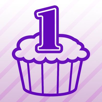 Number 1 Cupcake Iron on Decal