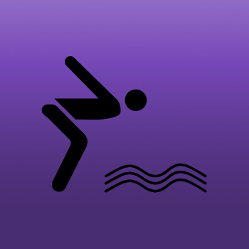 Swimmer Diving Iron on Decal