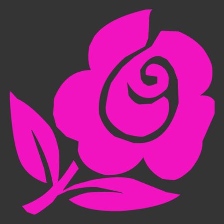 Flower 8 Rose and Petals Iron on Decal