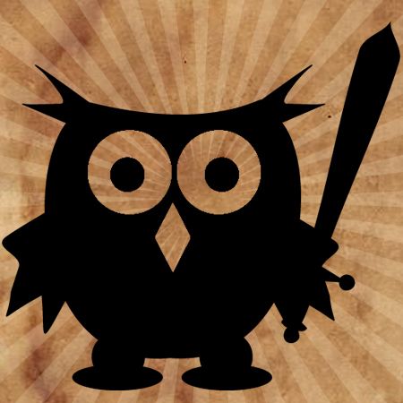 Owl with Sword Iron on Decal