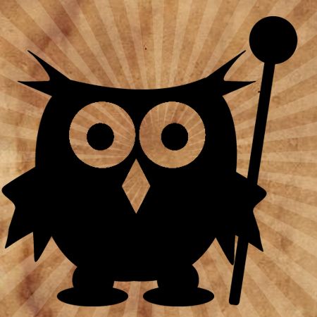 Owl with Magic Staff Iron on Decal