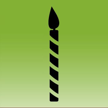 Striped Birthday Candle Iron on Decal